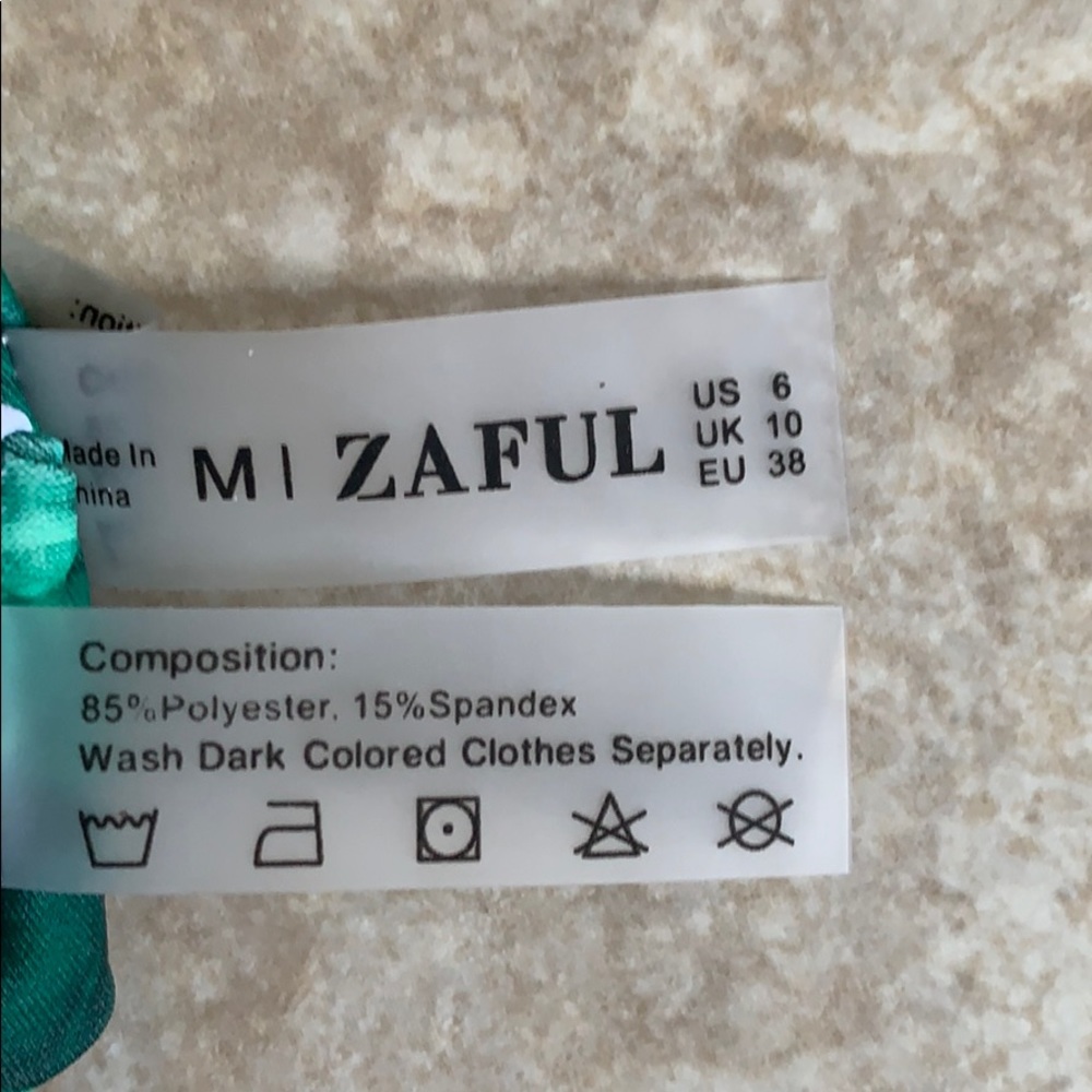 Zaful palm leaf lace up bandeau bikini set size M - Picture 5 of 5